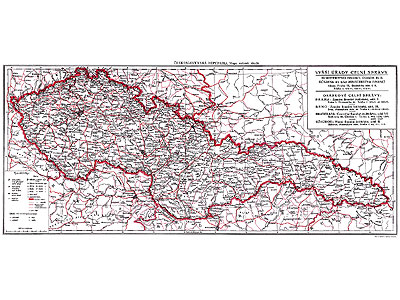 Mapa celních úřadů Československé republiky